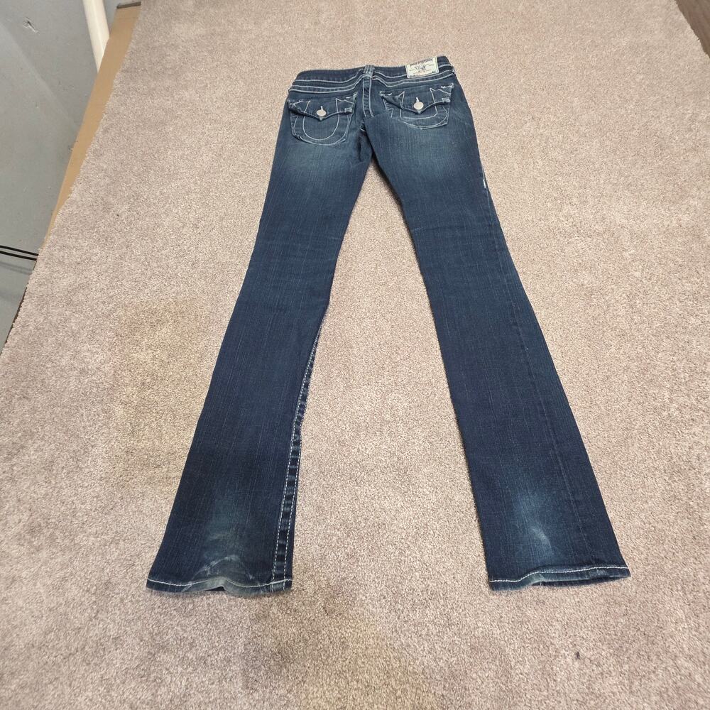 True Religion Brand Jeans Station Billy Dark Wash Bootcut Size 25 Low Rise Y2K